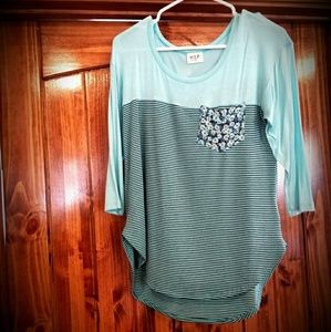 H.I.P. 3/4-Sleeve High-Low Shirt